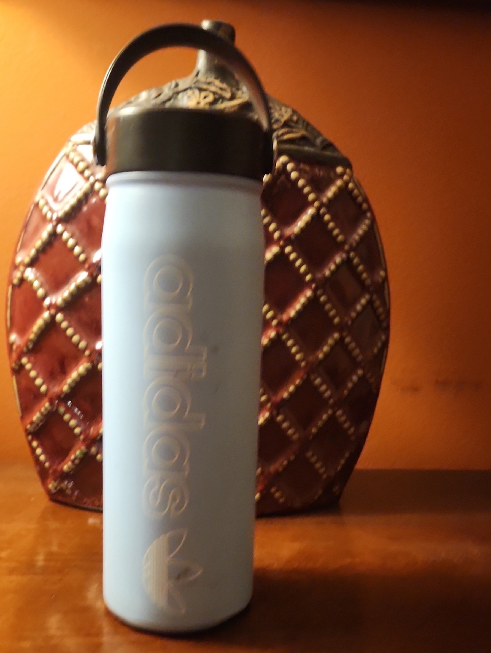adidas Light Blue Water Bottle with Black Lid